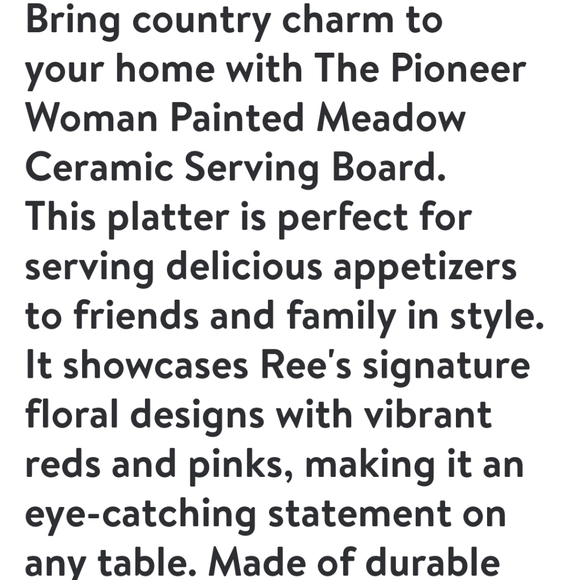 ❤️ New Pioneer Woman Painted Meadow Serving Board - Picture 2 of 7